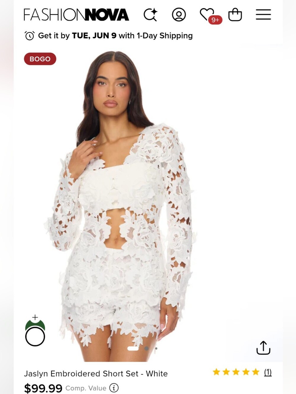 Fashion Nova White Jaslyn Embroidered Short Set